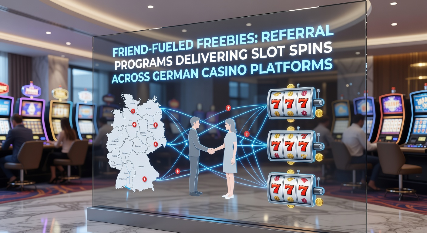 Freunde teilen sich Slot-Freispiele über Referral-Links in einem deutschen Online-Casino