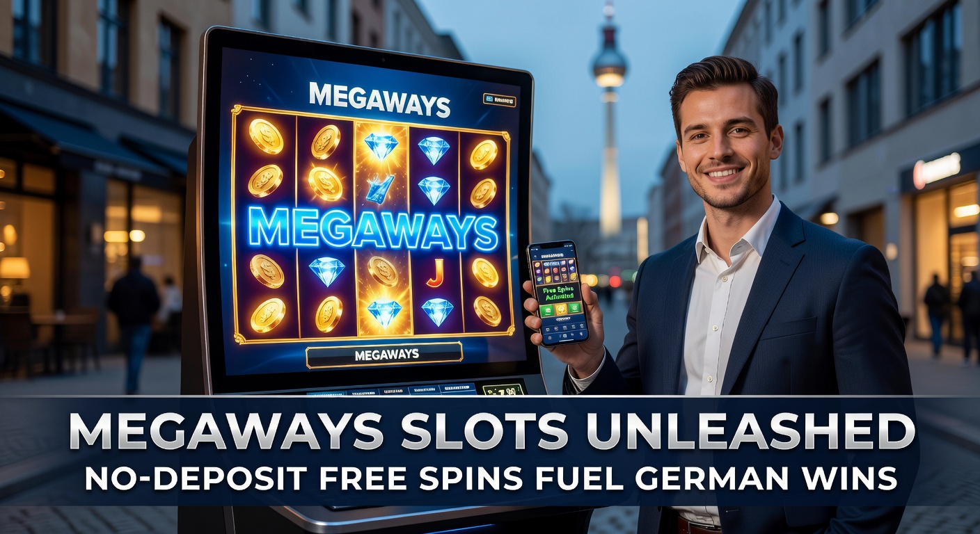 Megaways-Slot mit dynamischen Walzen und explosiven Gewinnkombinationen, die No-Deposit-Freispiele illustrieren