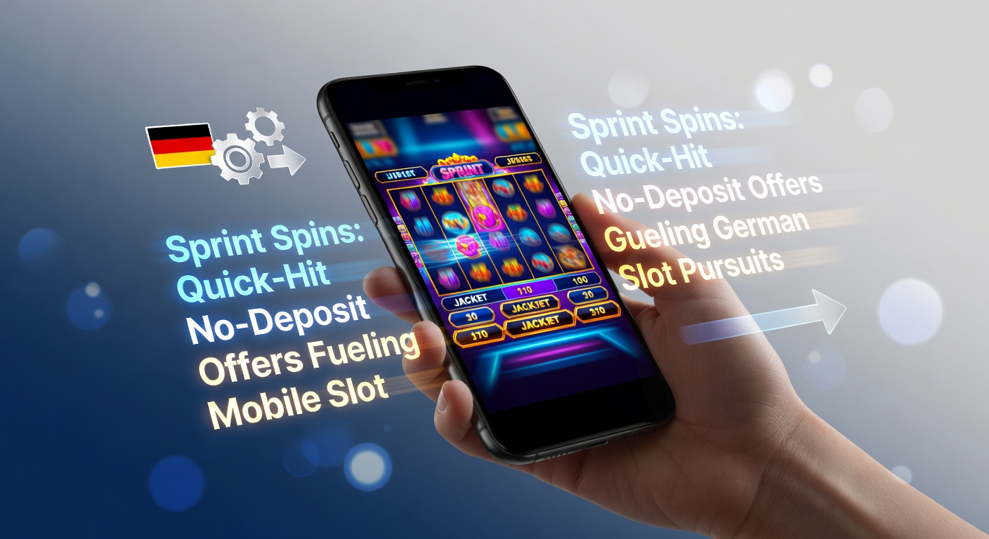Dynamisches Smartphone mit rotierenden Slot-Rädern und Blitz-Symbolen, das die Geschwindigkeit von Sprint Spins symbolisiert